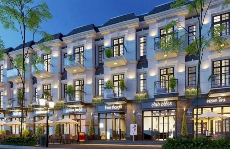 Hình ảnh một căn nhà liền kề lô góc tại Thanh Hà, có thể thấy mặt tiền thoáng đãng và tiềm năng kinh doanh